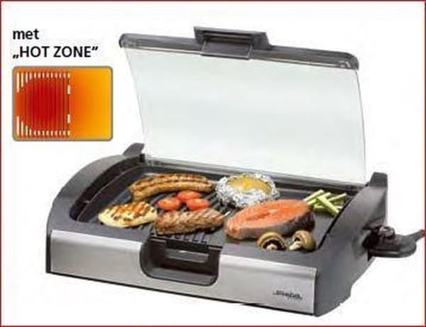 Steba VG200 | Elektrisk grill | Bordsgrill | med glaslock | 29x40cm | 2200 watt