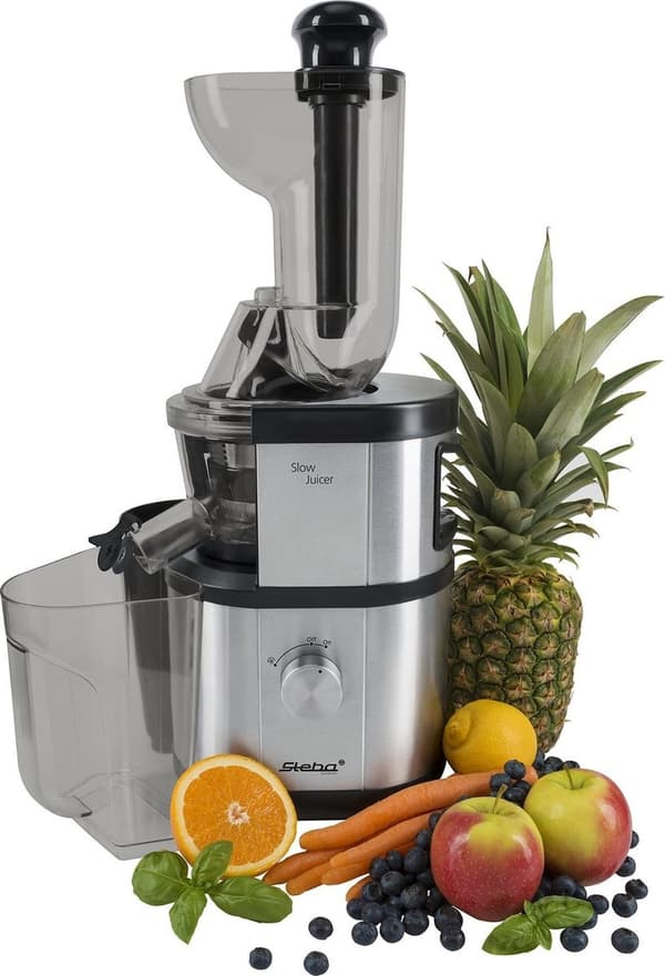 Steba E400 - Slow juicer - 1000 ml - 400 Watt - frugt & grønt - rustfrit stål