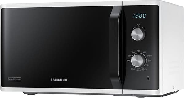 Samsung MG23K3614AW/EG, Bänkskiva, Kombinationsmikrovågsugn, 23 l, 800 W, Vridknapp, Vit