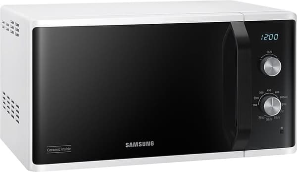 Samsung MG23K3614AW/EG, Bänkskiva, Kombinationsmikrovågsugn, 23 l, 800 W, Vridknapp, Vit