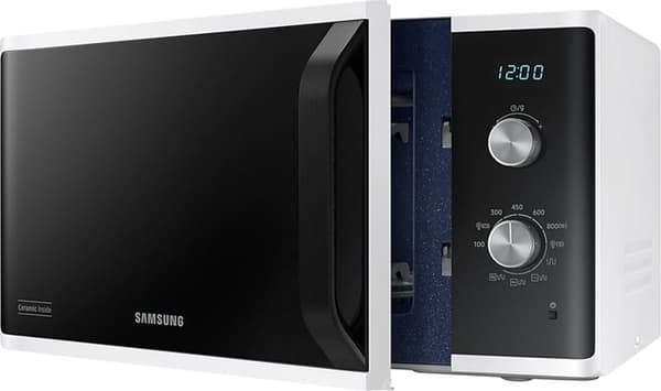 Samsung MG23K3614AW/EG, Bänkskiva, Kombinationsmikrovågsugn, 23 l, 800 W, Vridknapp, Vit