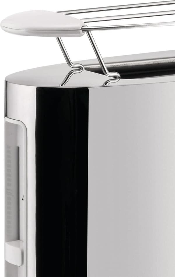Alessi SG68 W design brödrost med bullfäste, gjord av rostfritt stål och PC, vit (SG6