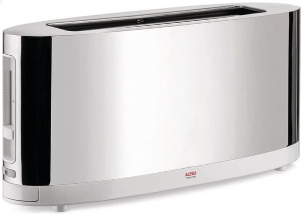 Alessi SG68 W design brödrost med bullfäste, gjord av rostfritt stål och PC, vit (SG6