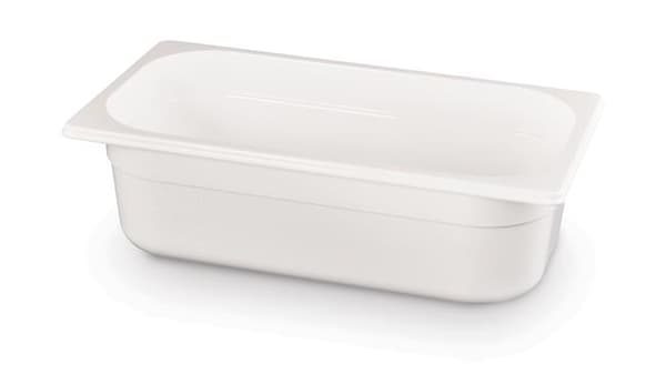 GN 1/3 behållare av vit polykarbonat 150mm