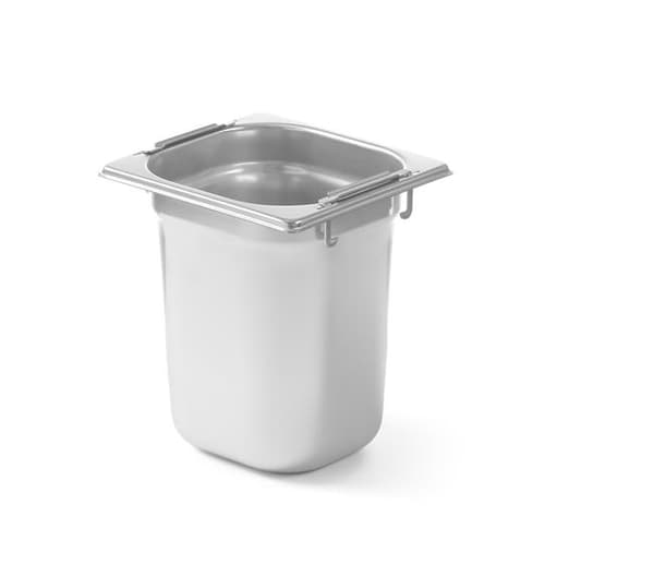 GN SÄILIÖ 1/6 SISÄÄNEETTÄVILLÄ KAHVOILLA – 176x162 mm Perusversio