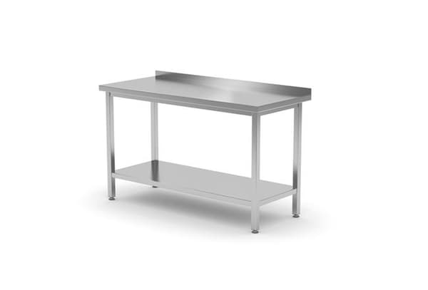 Væghængt arbejdsbord med hylde - skruet, mål. 1600x700x850 mm Grundvariant