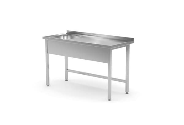 Bord med én vask - skruet, mål. 600x700x(H)850 mm Grundvariant