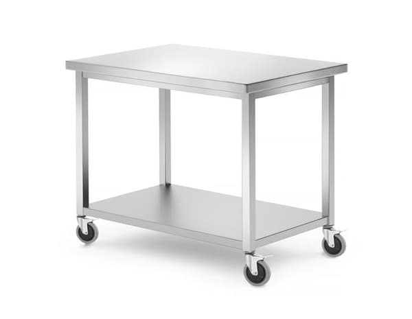 Mobilt bord med hylde - skruet, mål. 1000x700x850 mm Grundvariant