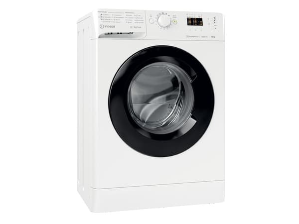 Indesit vaskemaskin INDESIT Vaskemaskin MTWSA 61294 WK EE Energieffektivitetsklasse C Frontmatet Vaskeeffektivitet 6 kg 1151 o/min Dybde 42,5 cm Bred Hvit