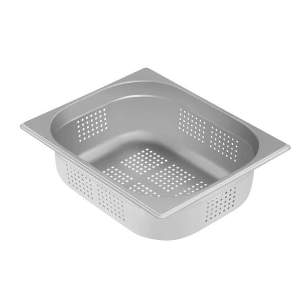 Perforeret cateringkar af GN1/2 stål, dybde. 100 mm