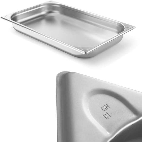 Kitchen Line GN 1/1 stålbeholder, højde 65 mm - Hendi 806128