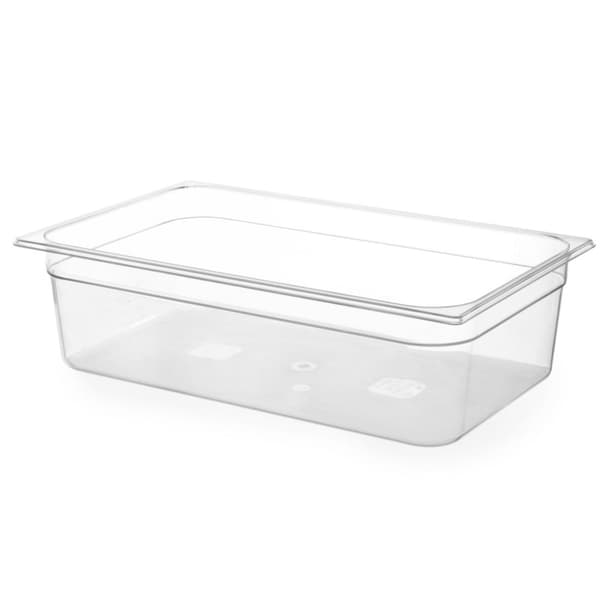 Läpinäkyvä GN polykarbonaattisäiliö GN 1/1 korkeus 100 mm - Hendi 861226