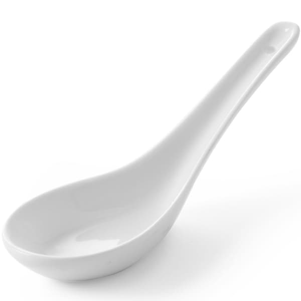 TAPAS MINI ske til saucer og dips, hvid porcelæn, sæt med 6 stk. - Hendi 785324