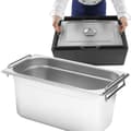 Miniatyrbild 1 av 3: Cateringcontainer GN 1/3 med infällbara handtag 325x176x200mm 7,8L Hendi 817452
