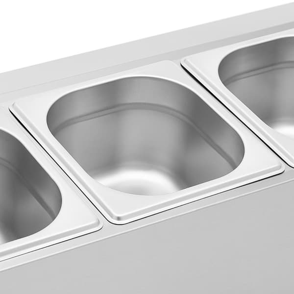 Displaystander til cateringbeholdere 6 x GN 1/6 11,4 l + beholdere med låg