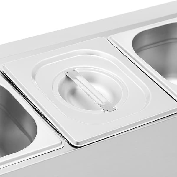 Displaystander til cateringbeholdere 6 x GN 1/6 11,4 l + beholdere med låg