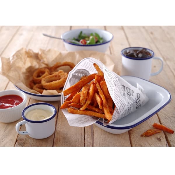 Pergamentpapper för varma snacks, tidningstryck, 200x250mm, 500 st. Hendi 678121