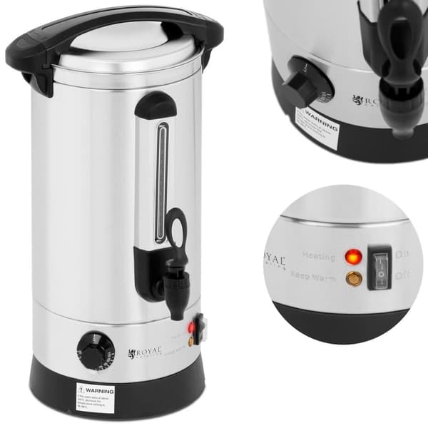 Varmare glögg varmvattenberedare dubbelvägg stål 8,7L 1500 W