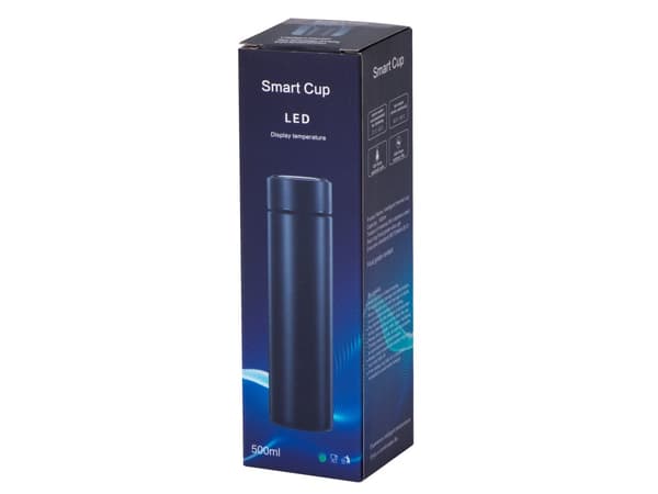 Lämpöpullomuki termos smart LED 500ml musta