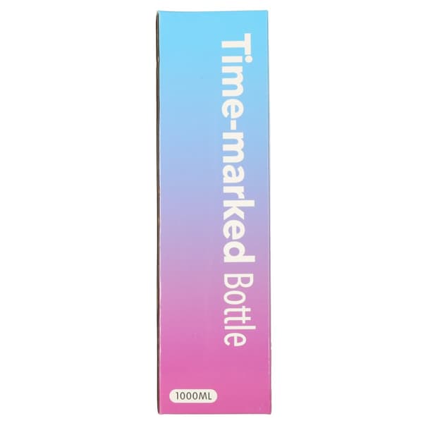 Vandflaske, flaske med sugerør, målebæger, motiverende, til træningscenteret, 1l, pink, blå