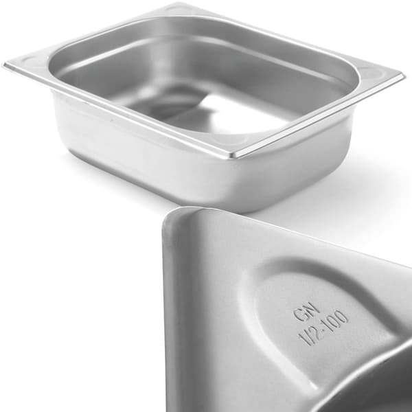 Kitchen Line GN 1/2 stålbeholder, højde 100 mm - Hendi 806333