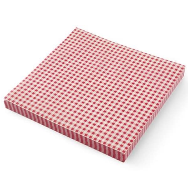 Pergamentpapir til pommes frites snacks, GRID print, 500 stk 306x305 mm - Hendi 678176