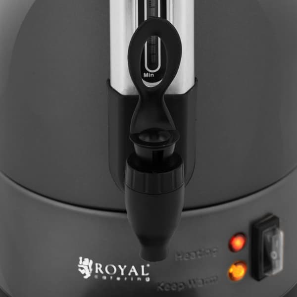 Te-kaffemaskine med hane og drypbakke, 6 l, 950 W, grå