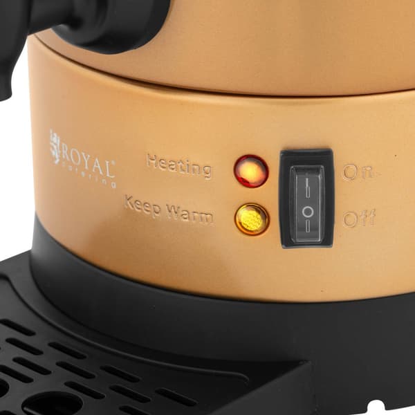 Kaffe- og temaskine med hane og drypbakke, 6 l, 950 W, guld