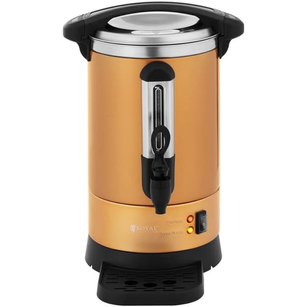 Kaffe- og temaskine med hane og drypbakke, 6 l, 950 W, guld