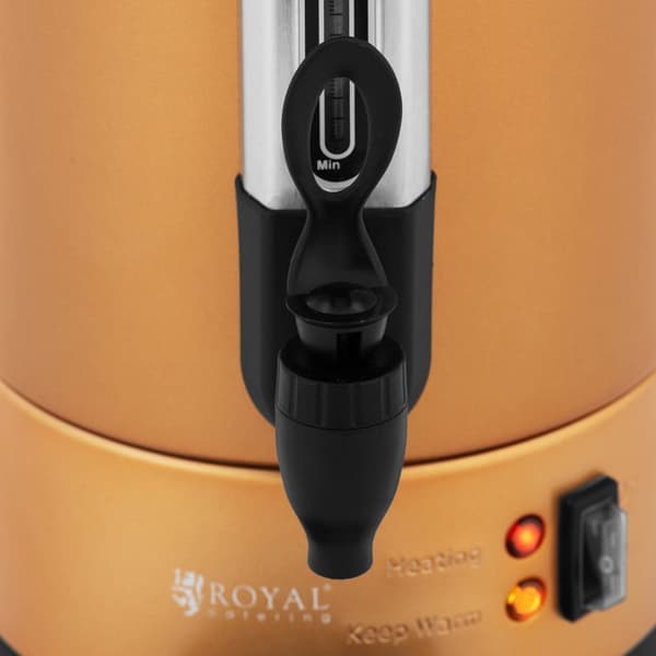 Kaffe- og temaskine med hane og drypbakke, 6 l, 950 W, guld