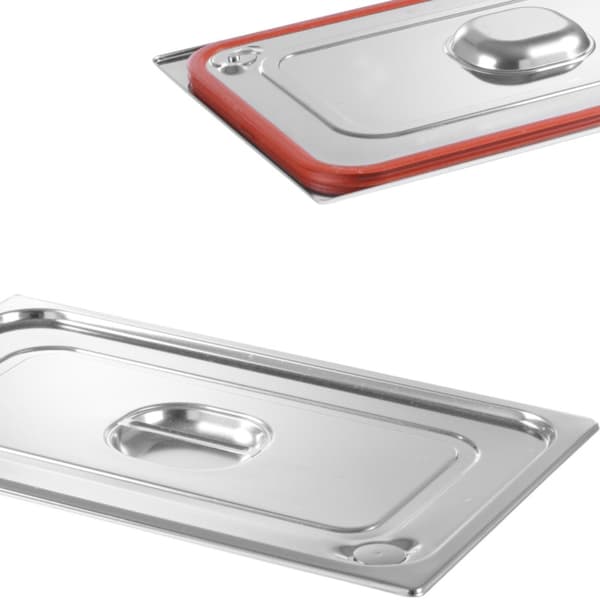 Kansi GN Profi Line -säiliölle silikonitiivisteellä GN1/2 265x325mm, ruostumaton teräs - Hendi 802625
