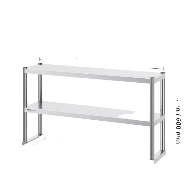 Rostfritt Stål Kök Arbetsbord, 12 x 60 tum, Dubbel Överskåp,12 x 72 tum