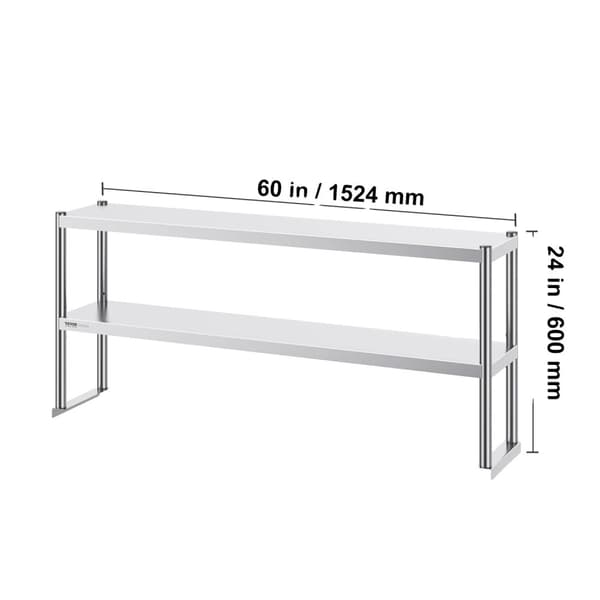Rostfritt Stål Kök Arbetsbord, 12 x 60 tum, Dubbel Överskåp,12 x 72 tum 12 x 60 in