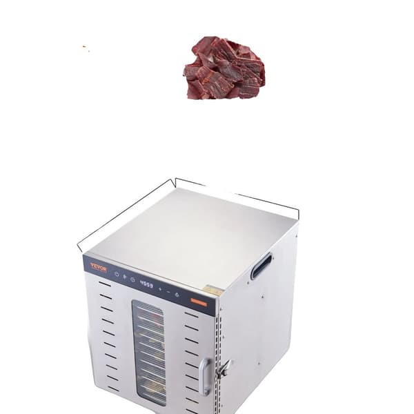 Matdehydrator, Justerbar Tid och Temperatur, Rostfritt Stål,800 W - 10 stycken