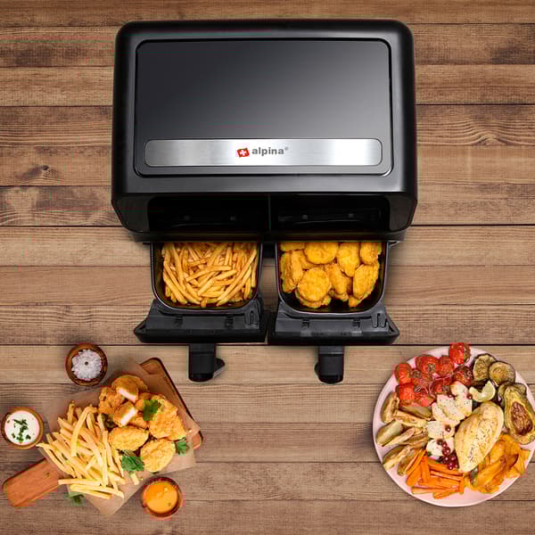 Alpina Airfryer 8L med dobbeltkammer 1700W