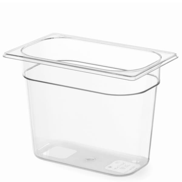 Gennemsigtig GN polycarbonat beholder 1/4 højde 100 mm - Hendi 861622