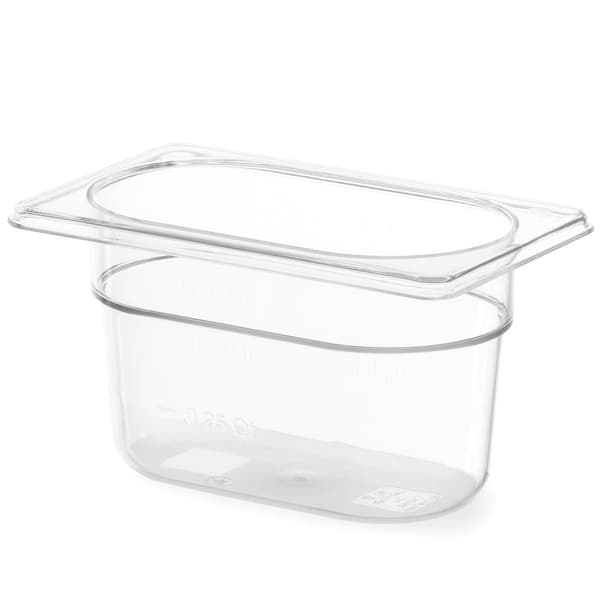 GN transparent polykarbonatbehållare GN 1/9 höjd 100 mm - Hendi 861820
