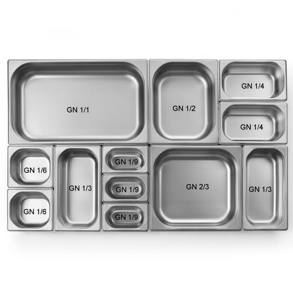 GN 1/2 behållare, höjd 65 mm, rostfritt stål - Hendi 800324