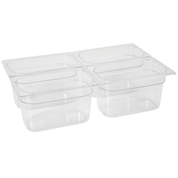 Läpinäkyvä GN polykarbonaattisäiliö 1/4 korkeus 100 mm - Hendi 861622