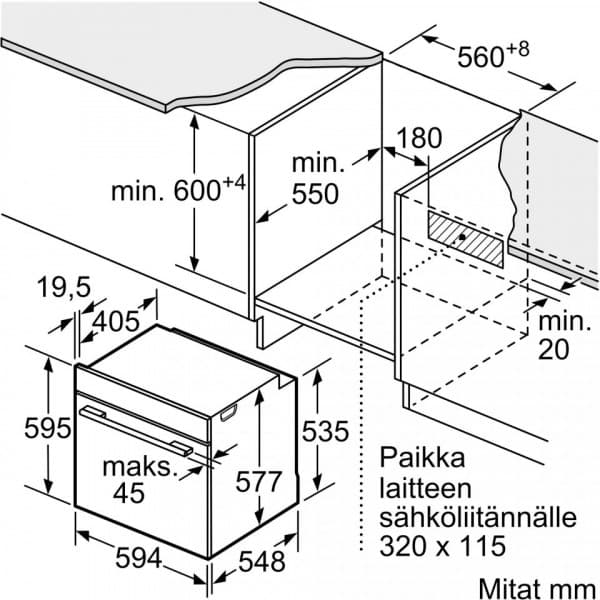 Bosch HBG7721W1S Serie 8 -erillisuuni, valkoinen