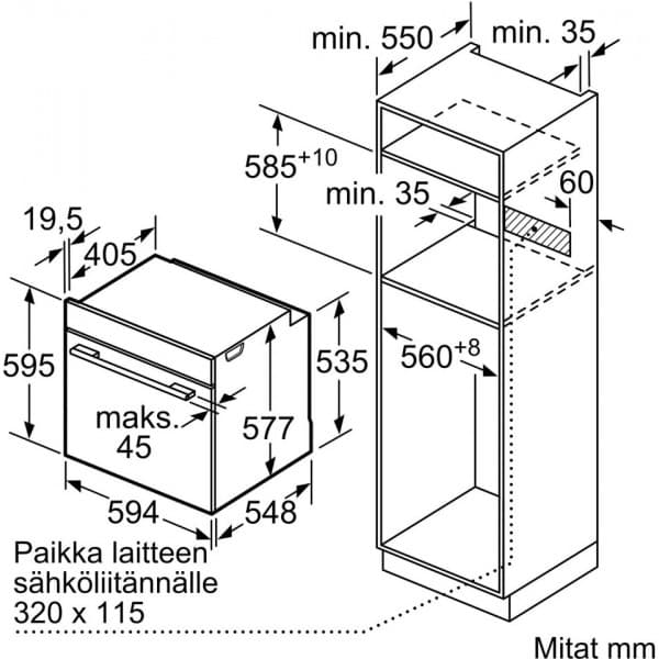 Bosch HBG7721W1S Serie 8 -erillisuuni, valkoinen