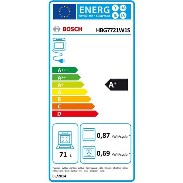 Bosch HBG7721W1S Serie 8 -erillisuuni, valkoinen
