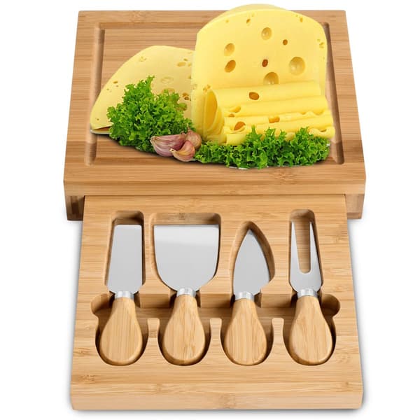 WARNA bambus ostebord 22 cm + knive