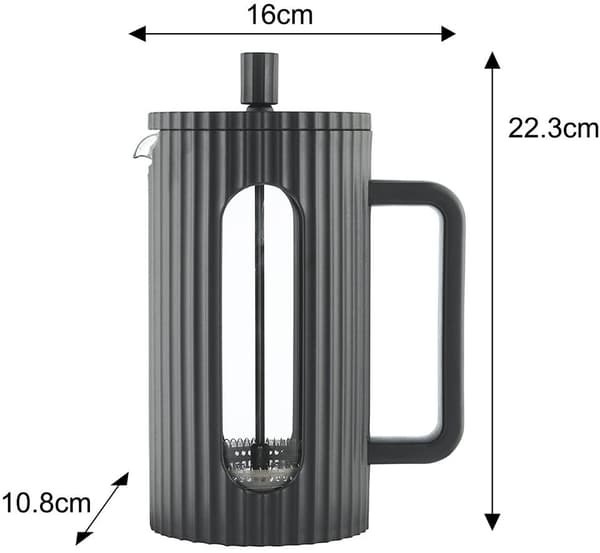 GLAS FRANSK PRESSE TE/KAFFEKAKARE 1000 ML SVART KLAUSBERG KB-7751