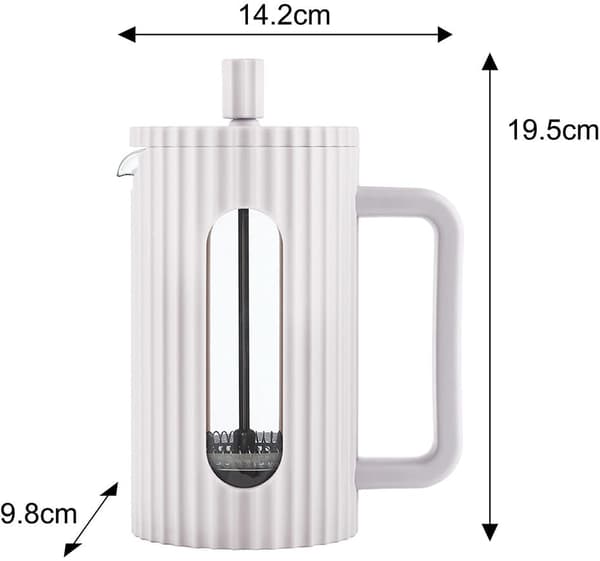FRANSK PRESS GLAS TE/KAFFEMASKIN 600 ML KR�MIG KLAUSBERG KB-7748