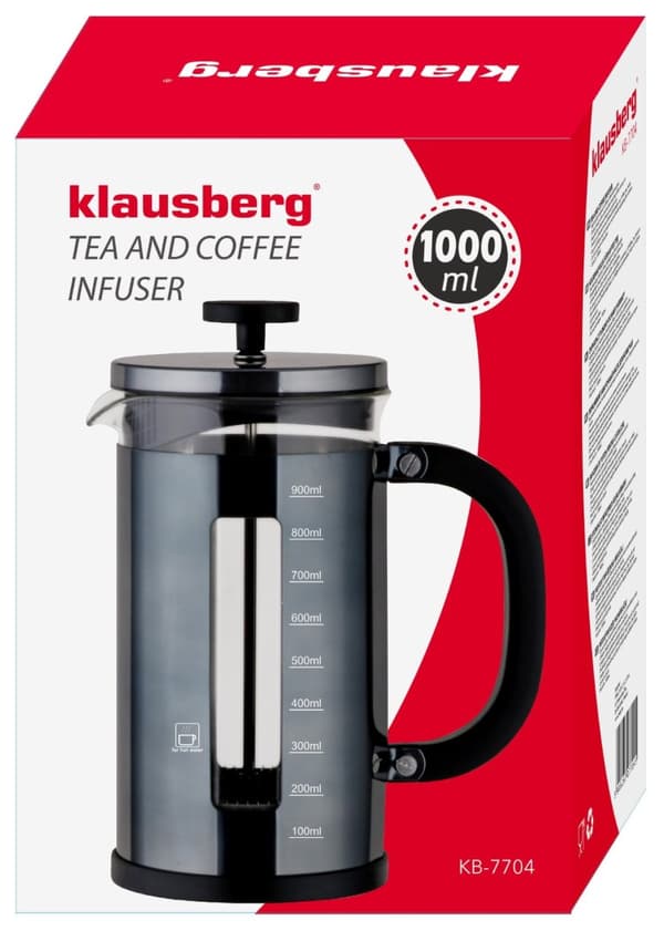 KAFFEF�DARE 1.0L FRANSK PRESS KLAUSBERG KB-7704
