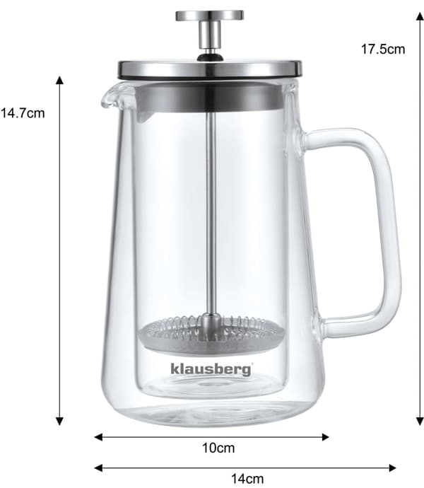 KAFFE/TE-F�DARE 0,35L FRANSK PRESS KLAUSBERG KB-7684