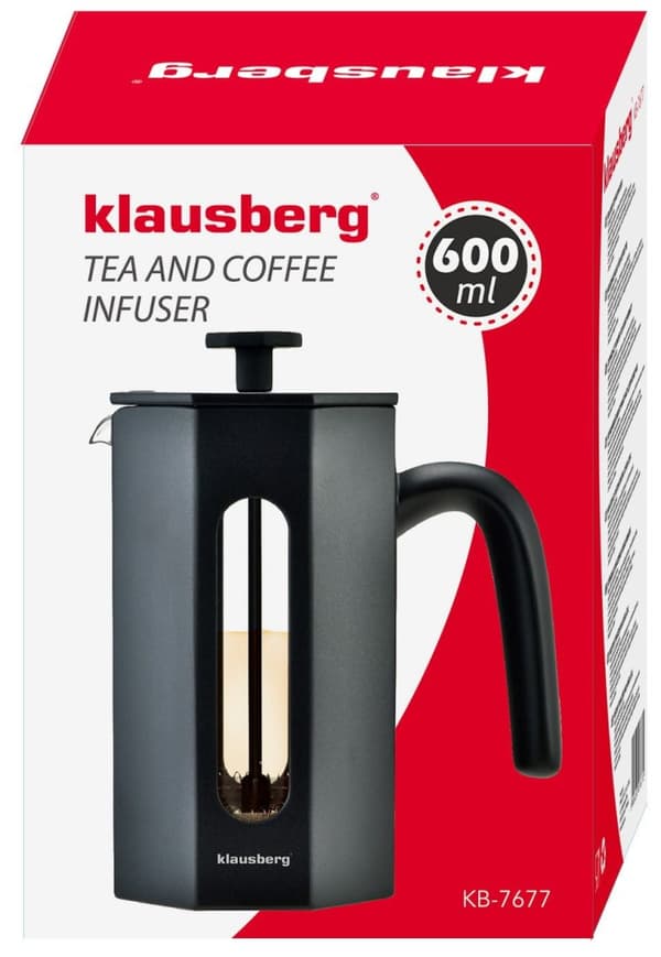 KAFFE/TE-F�DARE 0,60L FRANSK PRESS KLAUSBERG KB-7677