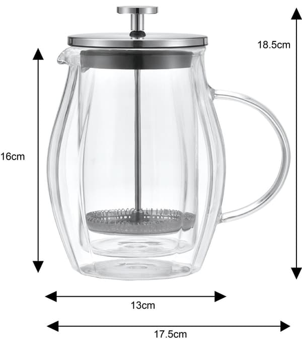 KAFFE/TE-F�DARE 0,60L FRANSK PRESS KLAUSBERG KB-7683