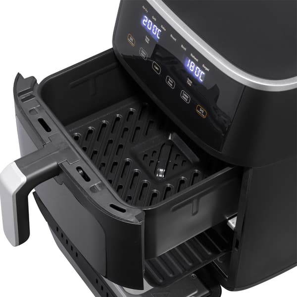 Ströme Combo Airfryer Grill 6+5L med to soner og en total kapasitet på 11 liter